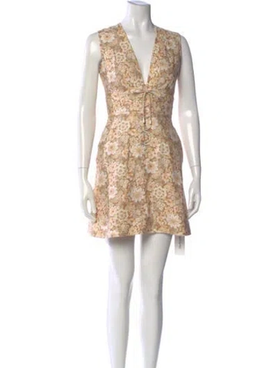 Pre-owned Zimmermann Linen Mini Dress In Orange