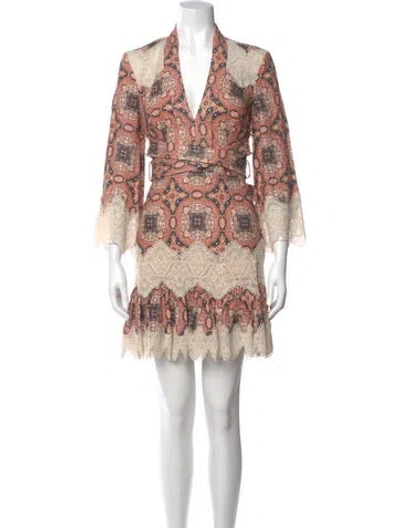 Pre-owned Zimmermann Linen Mini Dress In Orange