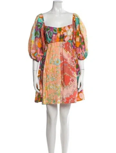 Pre-owned Zimmermann Linen Mini Dress In Orange