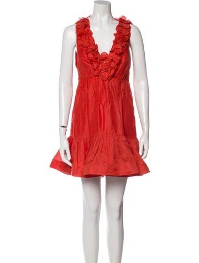 Pre-owned Zimmermann Linen Mini Dress In Orange