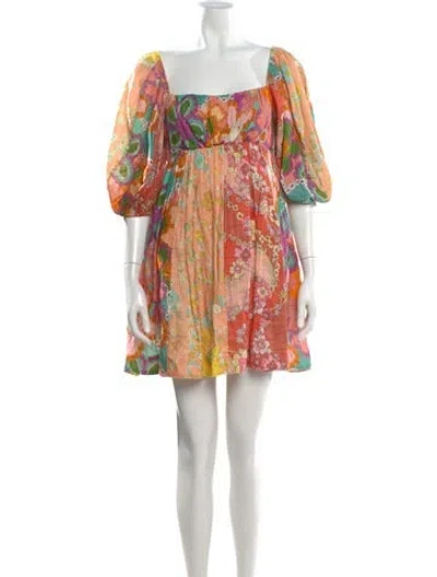 Pre-owned Zimmermann Linen Mini Dress In Orange