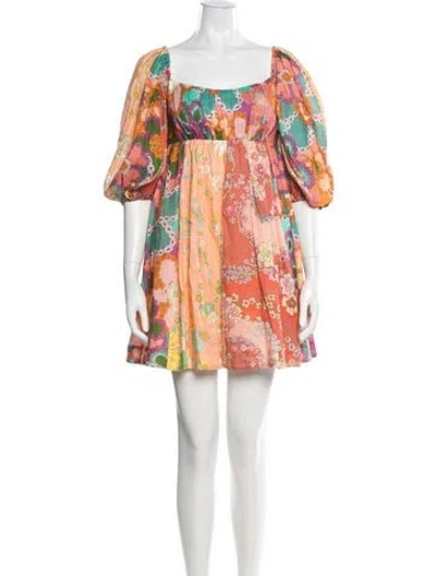 Pre-owned Zimmermann Linen Mini Dress In Orange