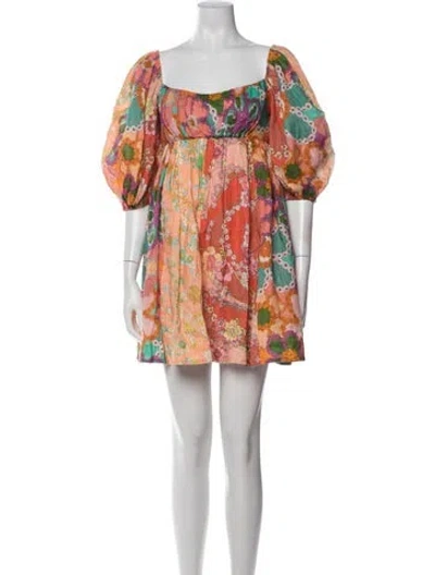 Pre-owned Zimmermann Linen Mini Dress In Orange