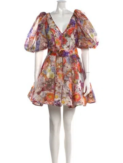 Pre-owned Zimmermann Linen Mini Dress In Orange