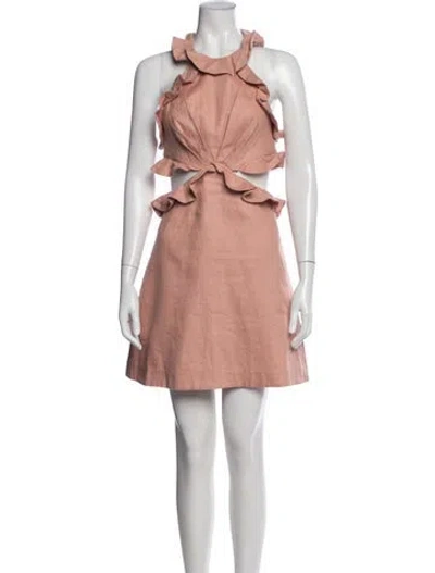 Pre-owned Zimmermann Linen Mini Dress In Orange