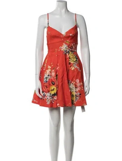 Pre-owned Zimmermann Linen Mini Dress In Orange