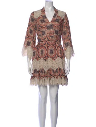 Pre-owned Zimmermann Linen Mini Dress In Orange