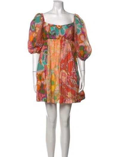 Pre-owned Zimmermann Linen Mini Dress In Orange