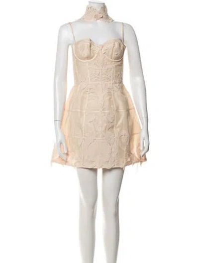 Pre-owned Zimmermann Linen Mini Dress In Orange