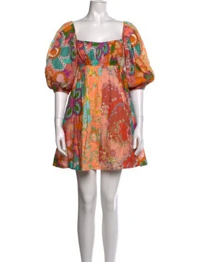 Pre-owned Zimmermann Linen Mini Dress In Orange