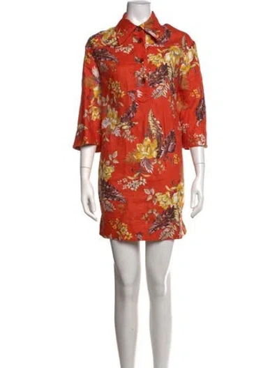Pre-owned Zimmermann Linen Mini Dress In Orange