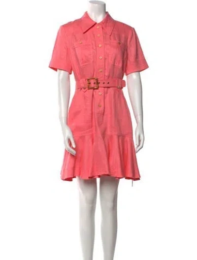 Pre-owned Zimmermann Linen Mini Dress In Pink