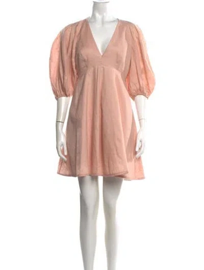 Pre-owned Zimmermann Linen Mini Dress In Pink