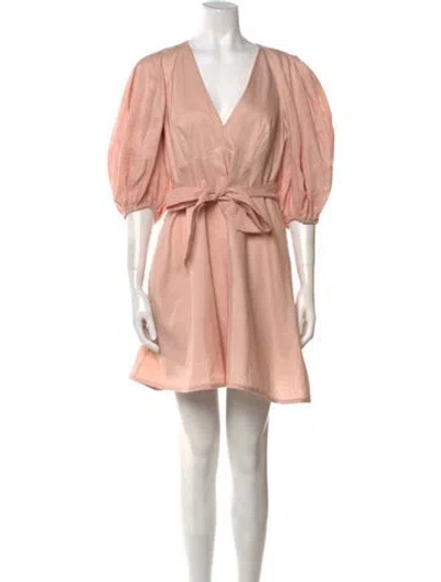 Pre-owned Zimmermann Linen Mini Dress In Pink
