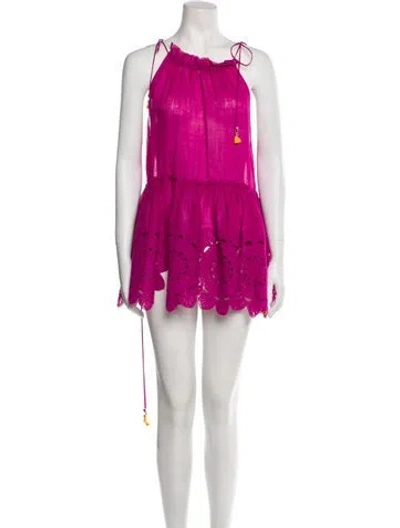 Pre-owned Zimmermann Linen Mini Dress In Pink