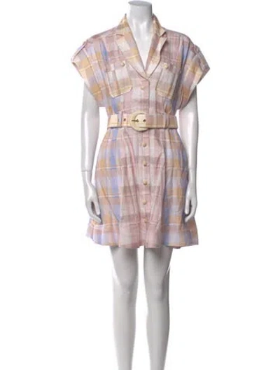 Pre-owned Zimmermann Linen Mini Dress In Pink