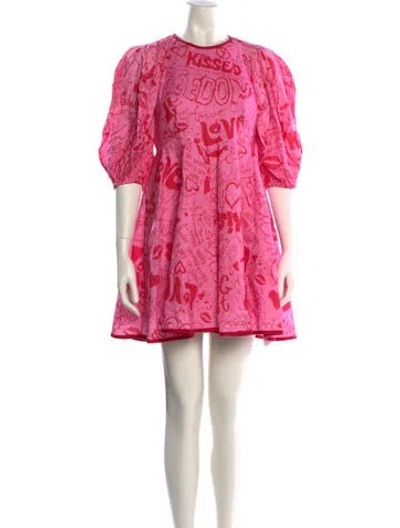 Pre-owned Zimmermann Linen Mini Dress In Pink