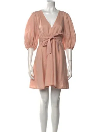 Pre-owned Zimmermann Linen Mini Dress In Pink