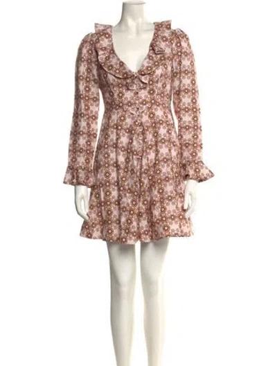 Pre-owned Zimmermann Linen Mini Dress In Pink