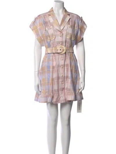 Pre-owned Zimmermann Linen Mini Dress In Pink