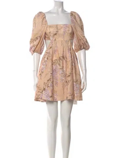 Pre-owned Zimmermann Linen Mini Dress In Pink