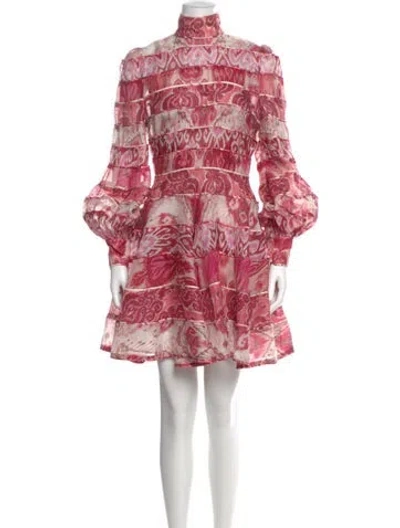 Pre-owned Zimmermann Linen Mini Dress In Pink