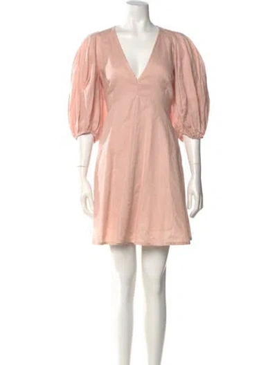 Pre-owned Zimmermann Linen Mini Dress In Pink