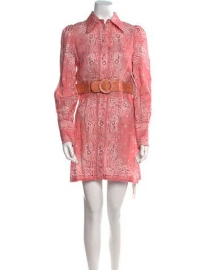 Pre-owned Zimmermann Linen Mini Dress In Pink