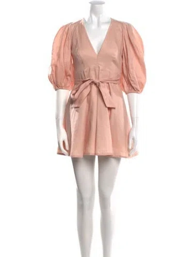 Pre-owned Zimmermann Linen Mini Dress In Pink