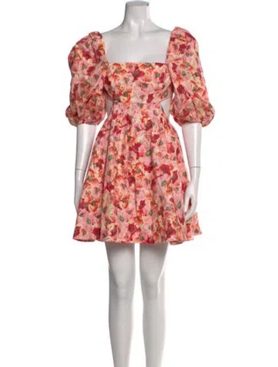 Pre-owned Zimmermann Linen Mini Dress In Pink