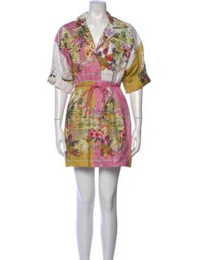 Pre-owned Zimmermann Linen Mini Dress In Pink