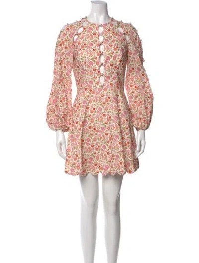 Pre-owned Zimmermann Linen Mini Dress In Pink