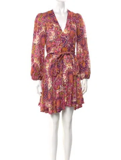 Pre-owned Zimmermann Linen Mini Dress In Pink