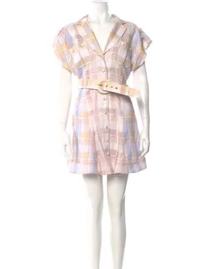 Pre-owned Zimmermann Linen Mini Dress In Pink