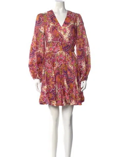 Pre-owned Zimmermann Linen Mini Dress In Pink