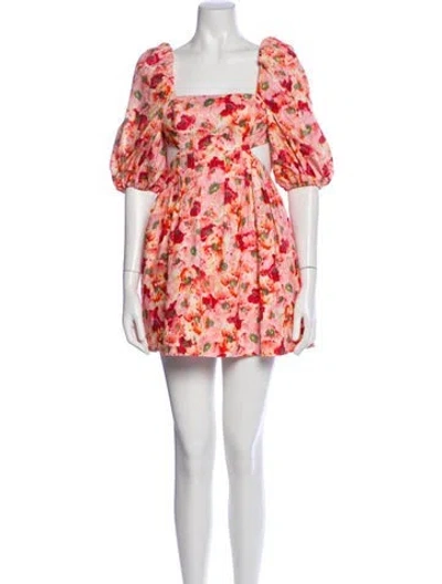 Pre-owned Zimmermann Linen Mini Dress In Pink