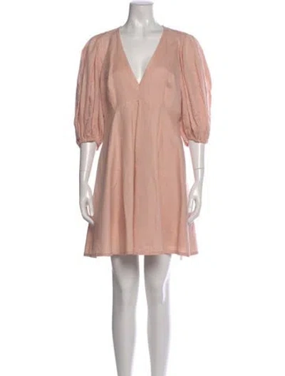 Pre-owned Zimmermann Linen Mini Dress In Pink