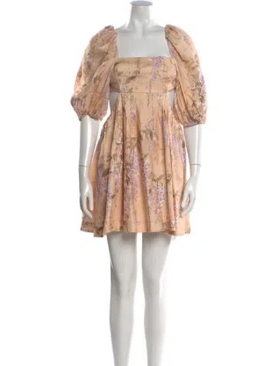 Pre-owned Zimmermann Linen Mini Dress In Pink