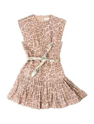 Pre-owned Zimmermann Linen Mini Dress In Pink