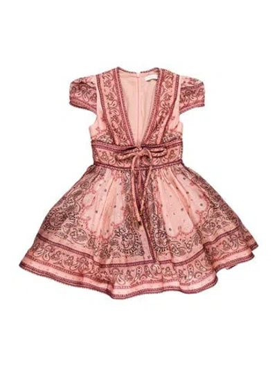 Pre-owned Zimmermann Linen Mini Dress In Pink