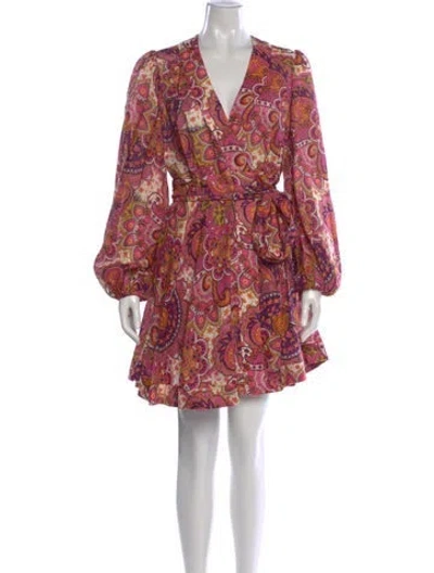 Pre-owned Zimmermann Linen Mini Dress In Pink