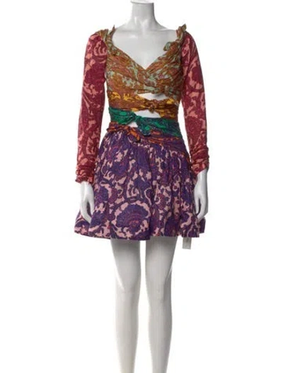 Pre-owned Zimmermann Linen Mini Dress In Pink