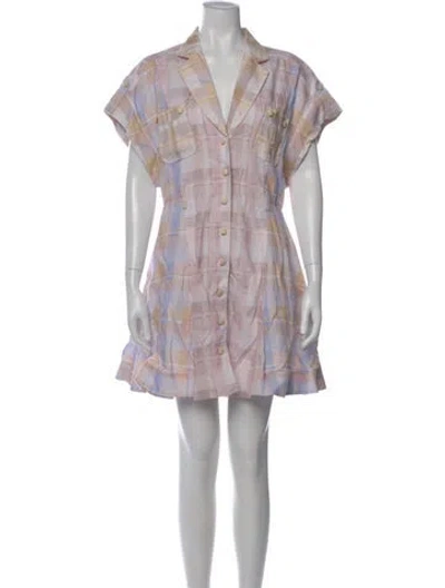 Pre-owned Zimmermann Linen Mini Dress In Pink