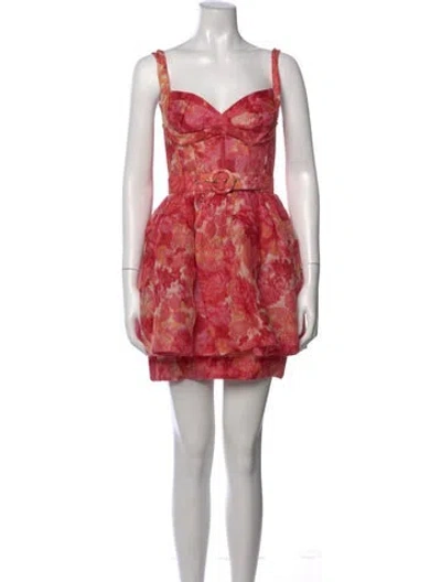Pre-owned Zimmermann Linen Mini Dress In Pink