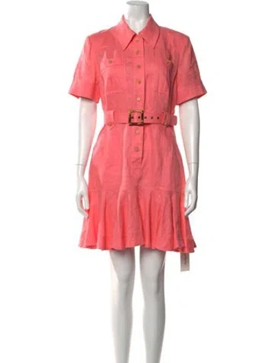 Pre-owned Zimmermann Linen Mini Dress In Pink