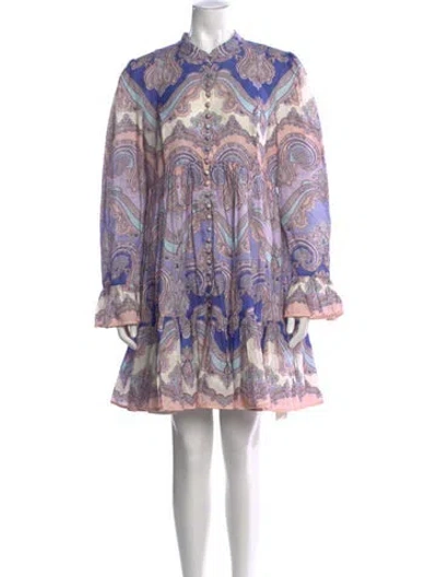 Pre-owned Zimmermann Linen Mini Dress In Pink