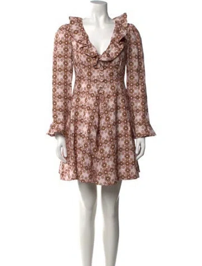 Pre-owned Zimmermann Linen Mini Dress In Pink