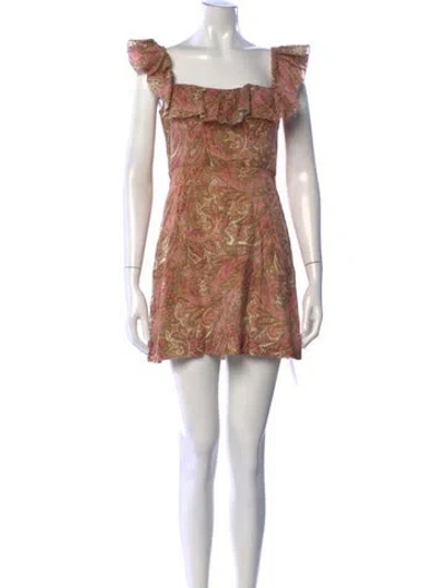 Pre-owned Zimmermann Linen Mini Dress In Pink