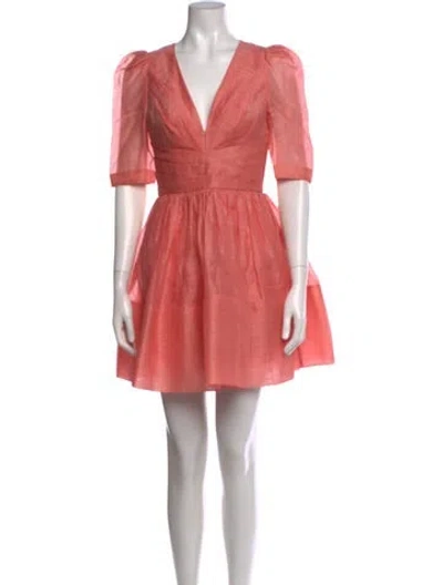 Pre-owned Zimmermann Linen Mini Dress In Pink