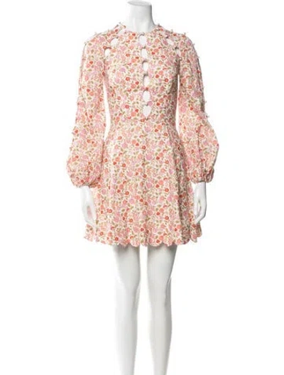 Pre-owned Zimmermann Linen Mini Dress In Pink